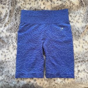 Gymshark Adapt Blue Animal Print Seamless Biker Shorts S